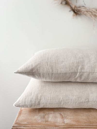 Linen Non-Fringed Lumbar Cushion - Flax